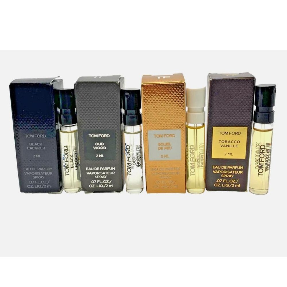 4 X TOM FORD Black, Oud Wood, Soleil & Tobacco Vanilla EDP Sample Spray 2ml each